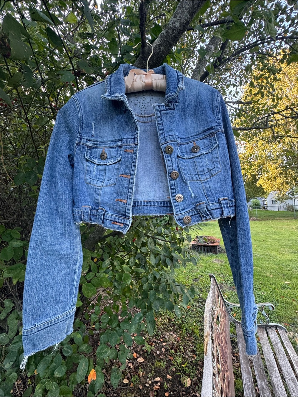 lei Light Blue Cropped Denim Jacket